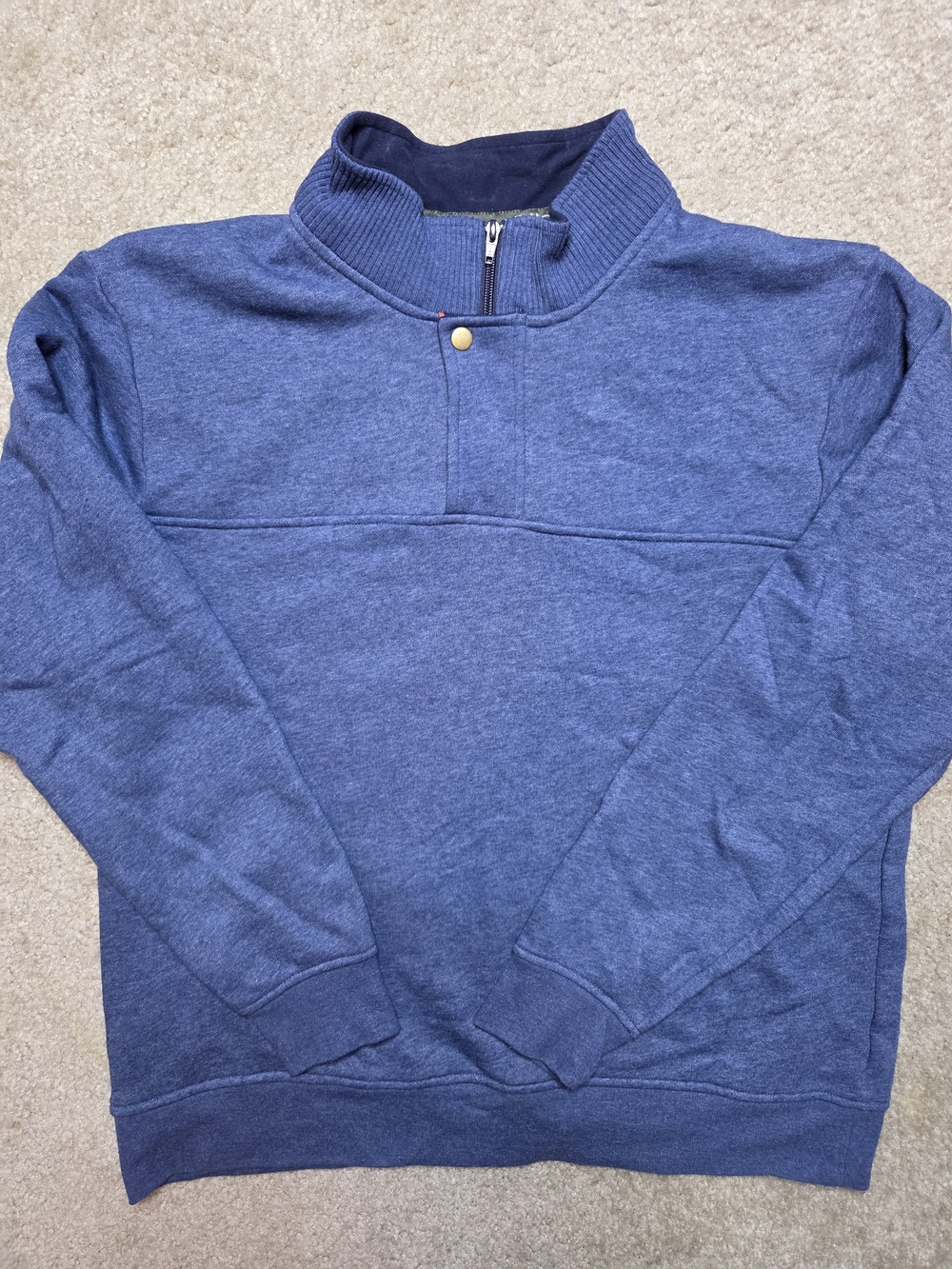 Orvis Mens XL Fly Fishing Quarter Snap Fleece Pullover Sweater Blue